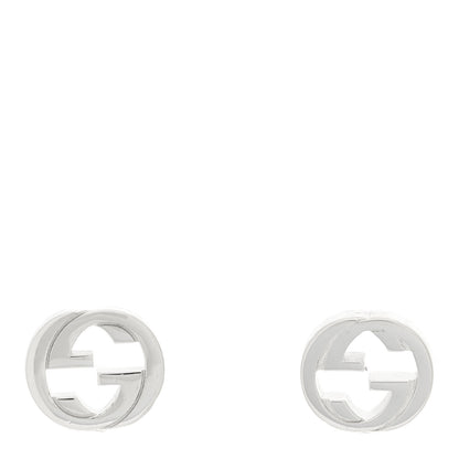 Gucci Sterling Silver Interlocking GG Stud Earrings 1 of 4