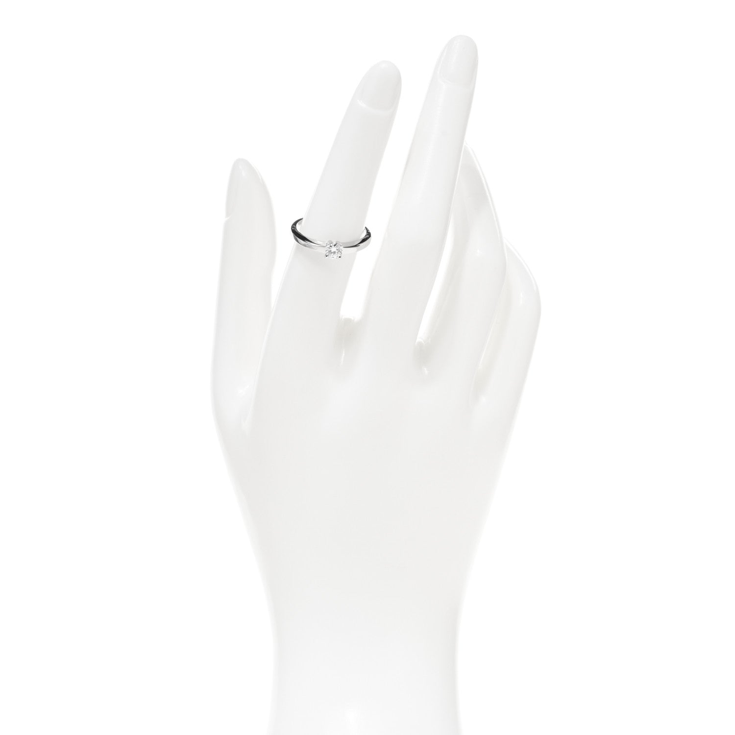Cartier Platinum .24ct Diamond Solitaire Engagement Ring 53 6.5 2 of 5