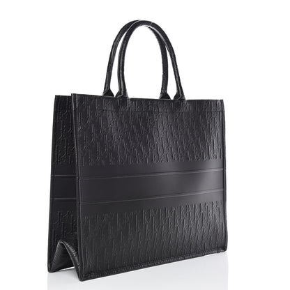 Christian Dior Oblique Calfskin Embossed Book Tote Black 3 of 9