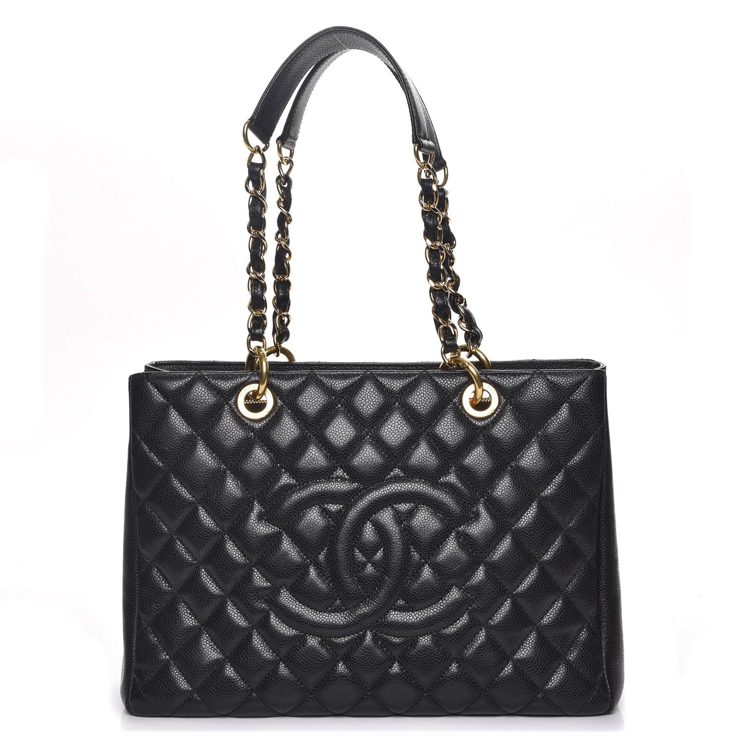 Caviar Quilted Grand Shopping Tote GST Black