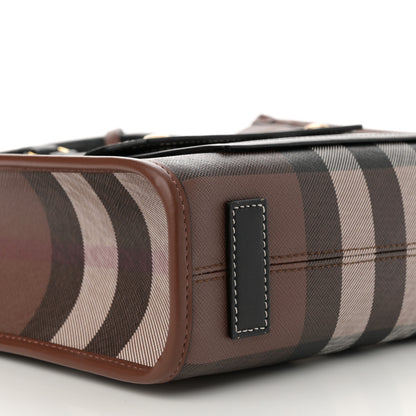 Burberry E-Canvas Check Calfskin Mini Freya Tote Dark Birch Brown 9 of 11