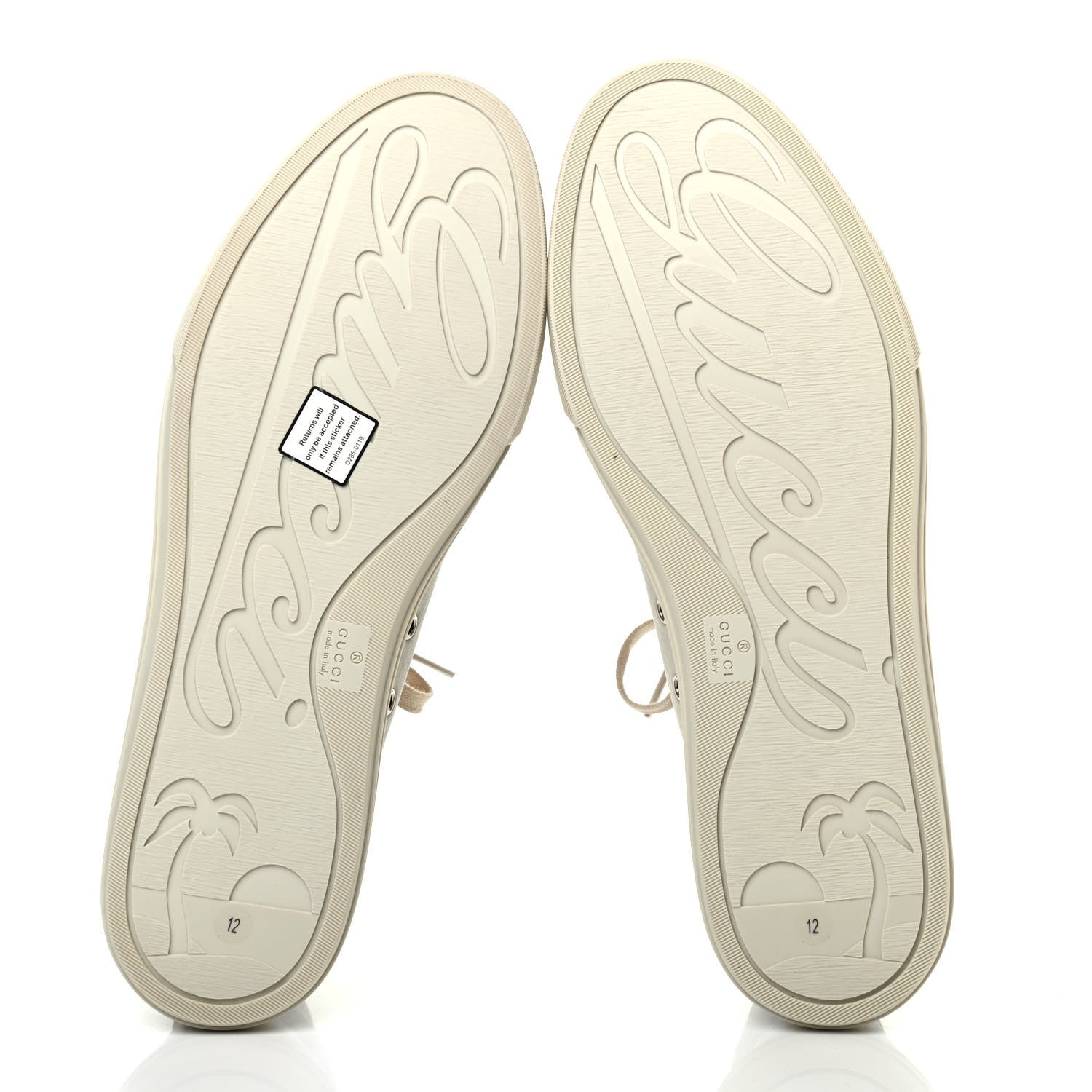 Gucci Calfskin Mens High Top Sneakers 12 Mystic White 4 of 4