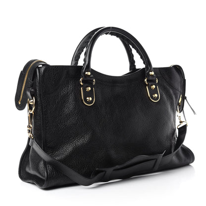 Balenciaga Chevre Gold Metallic Edge Hardware City Black 3 of 10