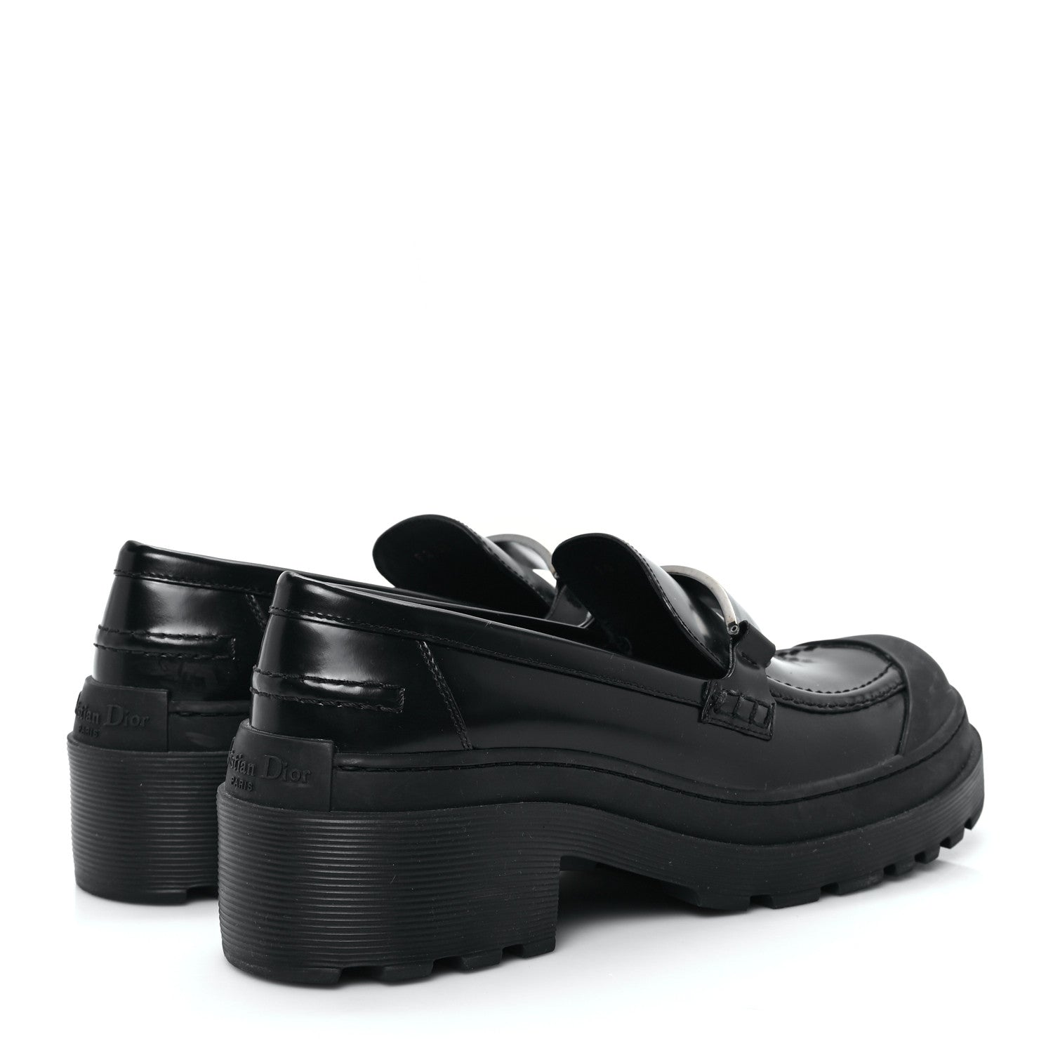 Christian Dior Brushed Calfskin Dior Code Lug Sole Platform 35mm Loafers 41 Black 5 of 9