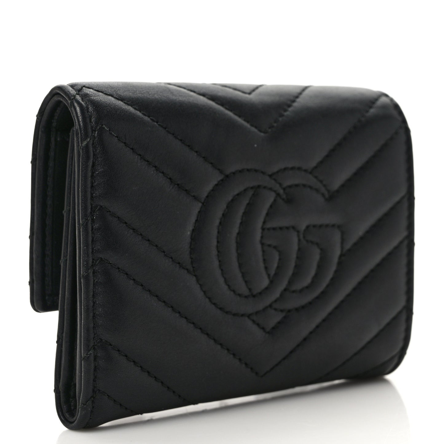 Calfskin Matelasse GG Marmont Wallet Black
