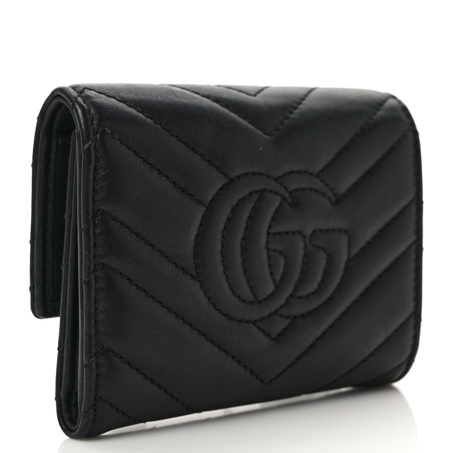 Gucci Calfskin Matelasse GG Marmont Wallet Black 3 of 8