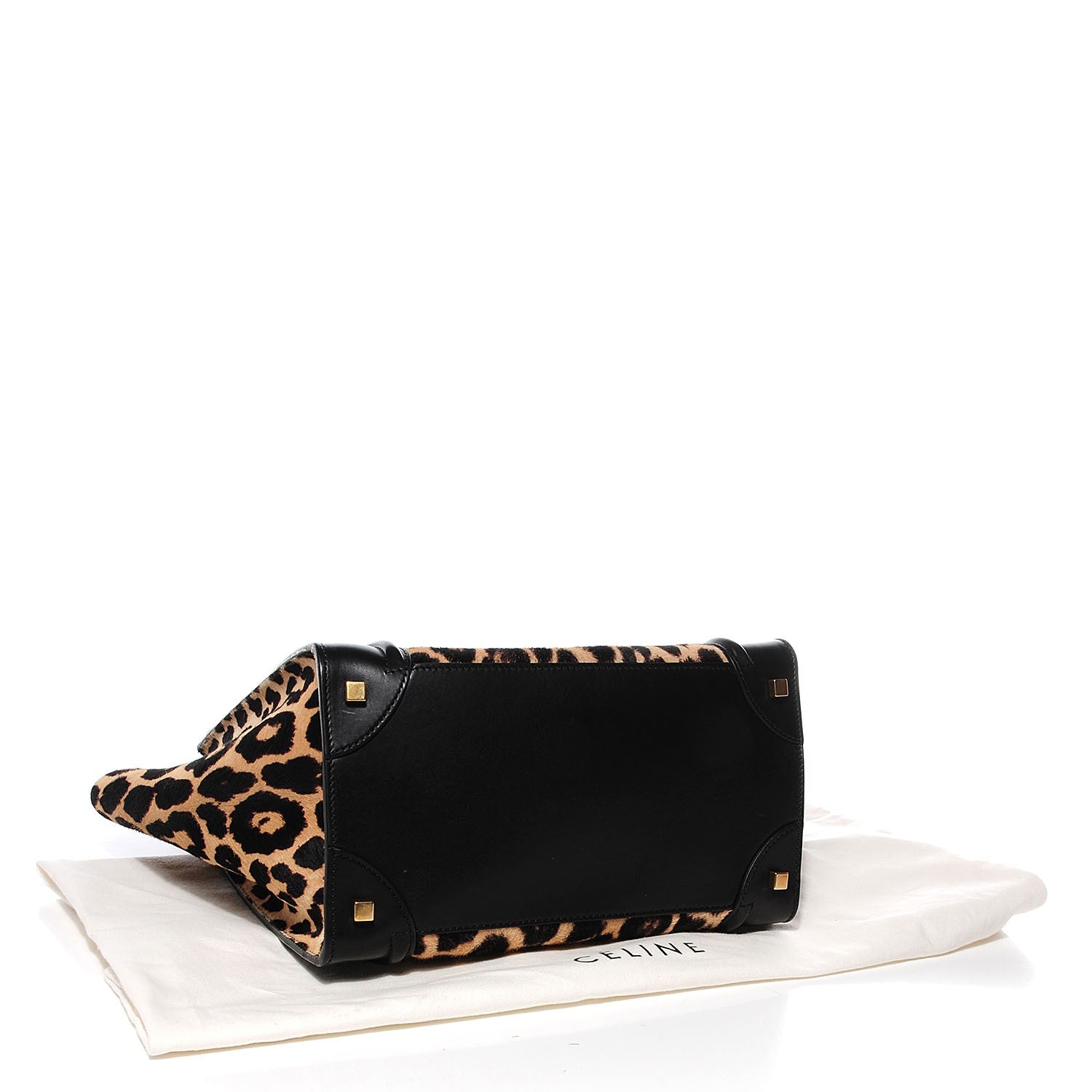 Celine Leopard Pony Hair Mini Luggage Black 4 of 8