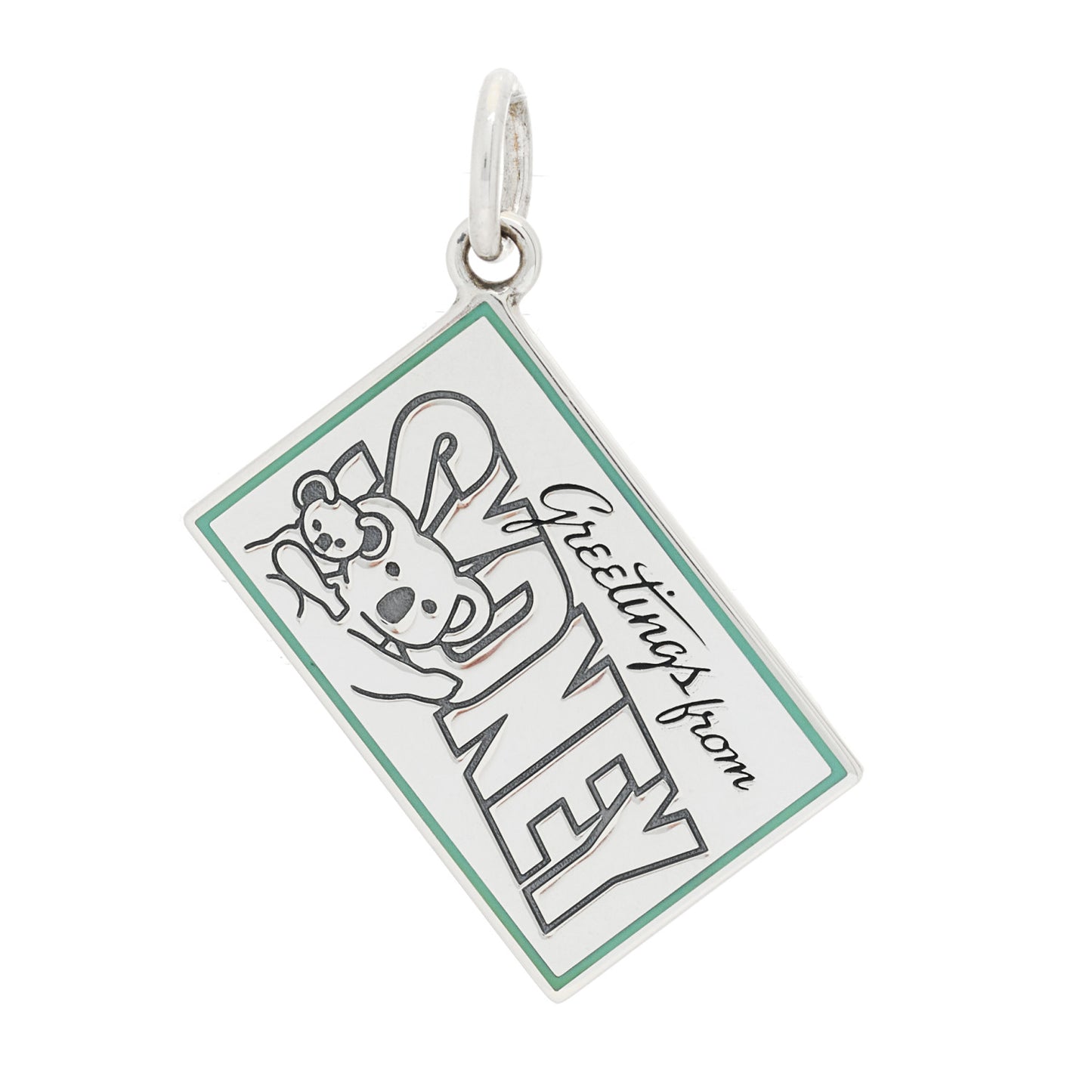 Sterling Silver Enamel Sydney Postcard Charm Blue