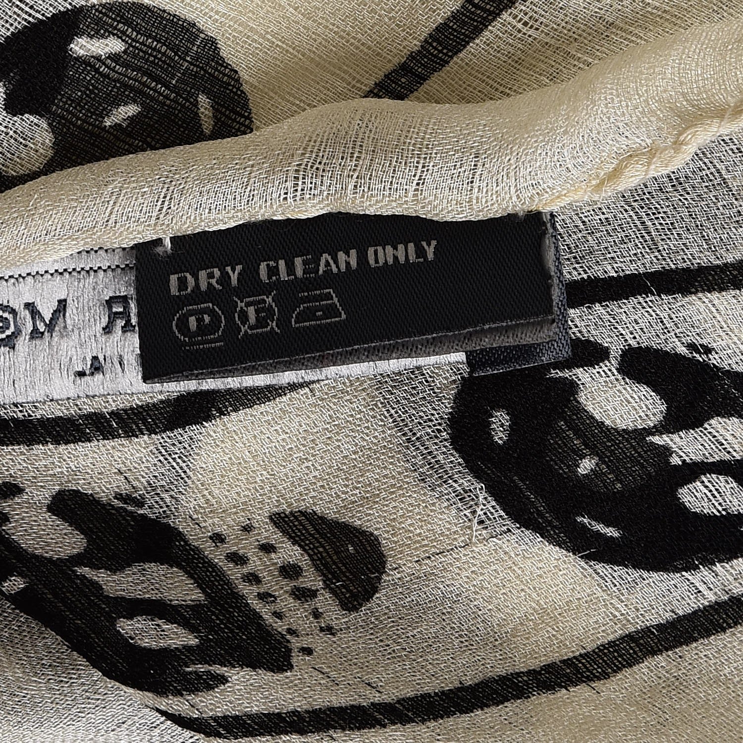 Alexander McQueen Silk Chiffon Skull Scarf Ivory Black 12 of 12
