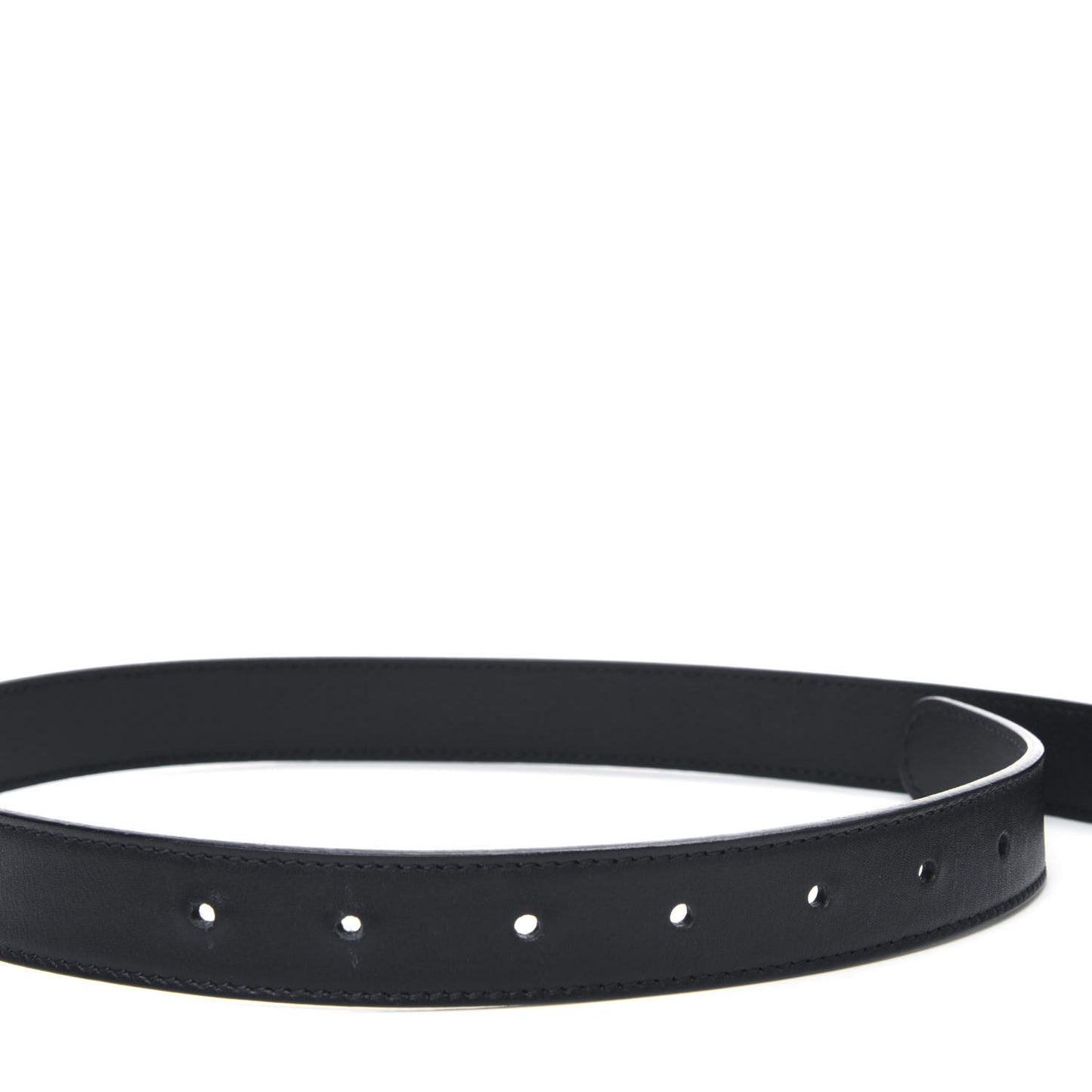 Moon Calfskin Torchon Double G 25mm Belt 75 30 Black