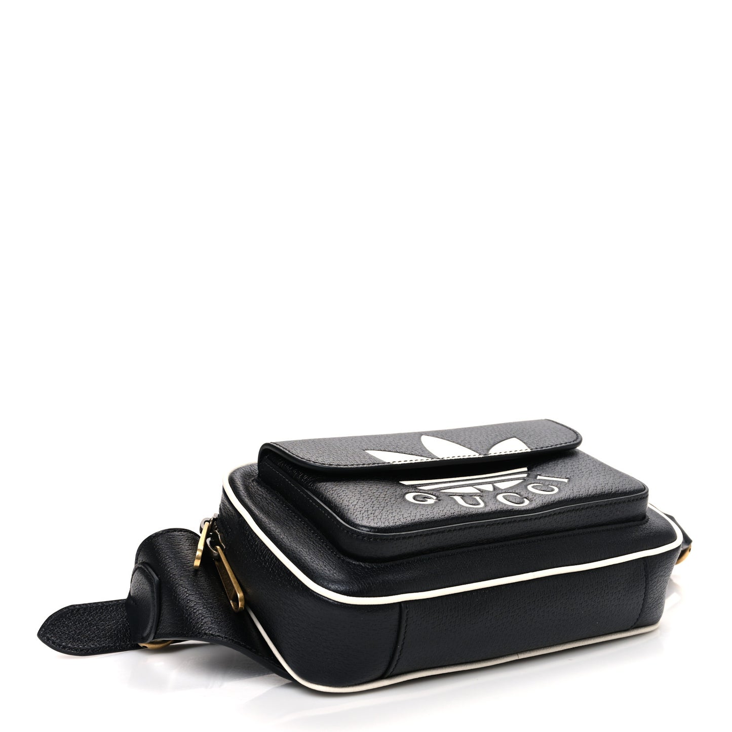 X ADIDAS Textured Dollar Calfskin Belt Bag Black
