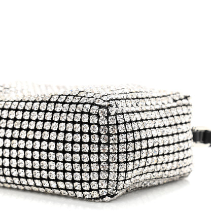 Alexander Wang Mesh Crystal Rhinestone Mini Heiress Pouch Black Silver 9 of 10