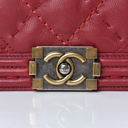 Chanel Calfskin Stitched New Medium Boy Flap Red 17 of 17