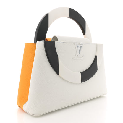 Louis Vuitton Taurillon Bolsa Capucines MM Orange White 2 of 10