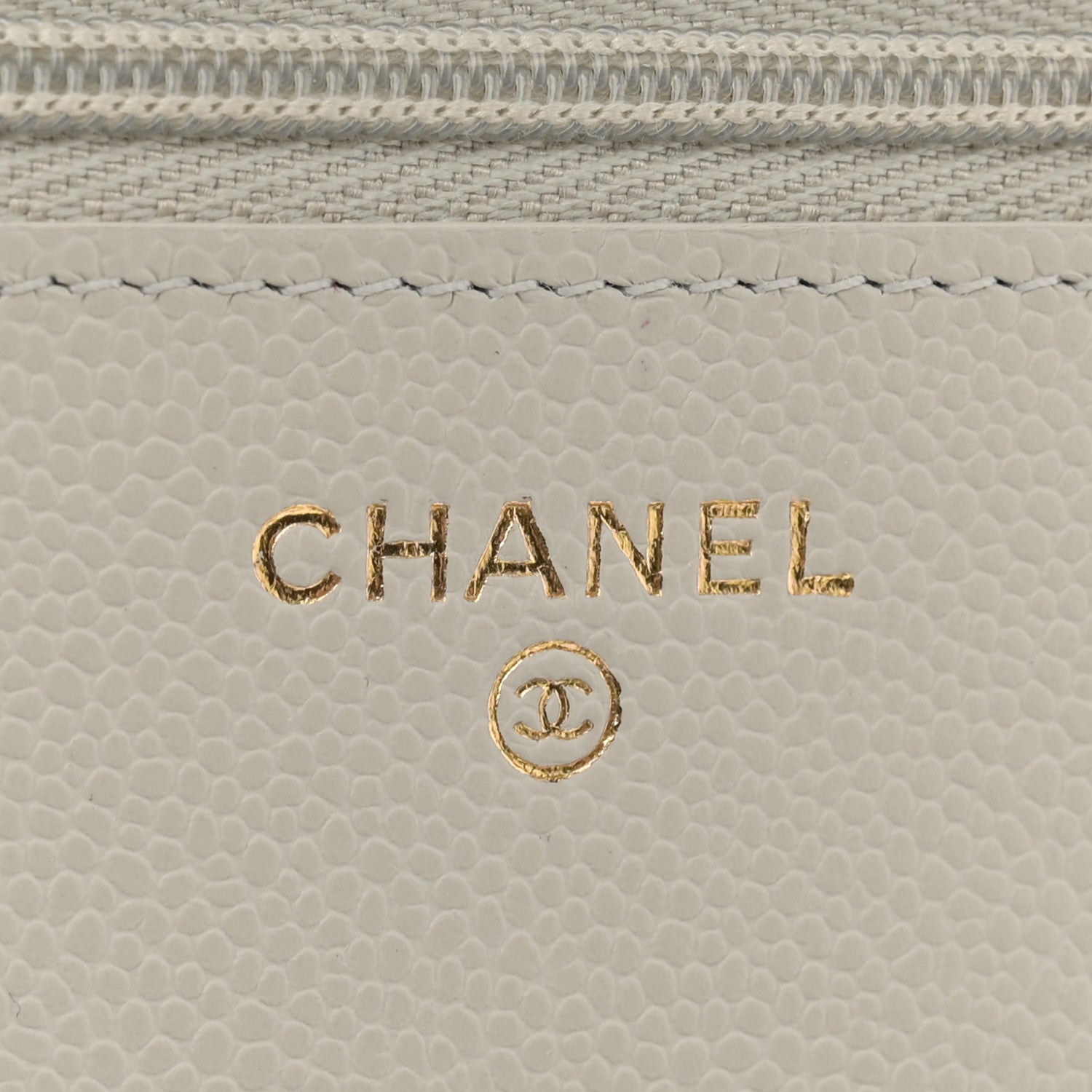 Chanel Caviar Quilted Wallet On Chain WOC Light Grey 6 of 11