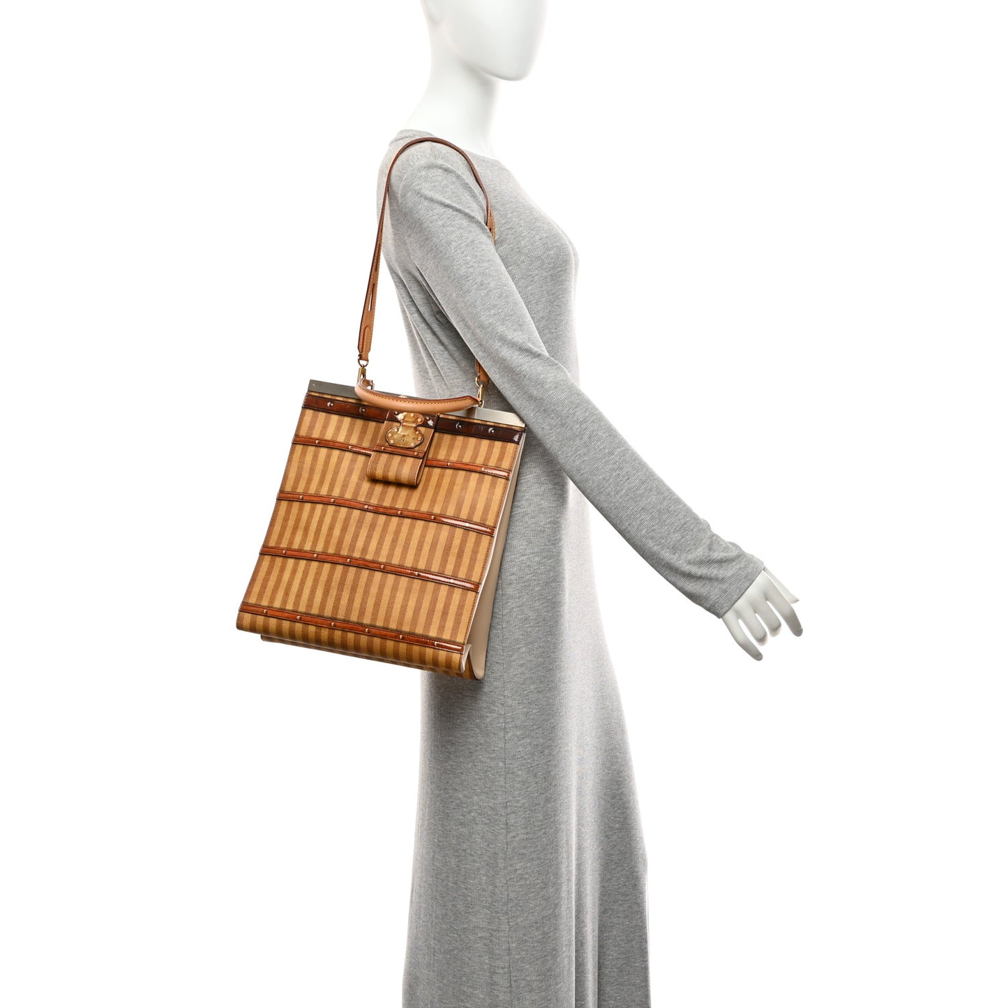 Calfskin Time Trunk Crown Frame Vertical Bag GM