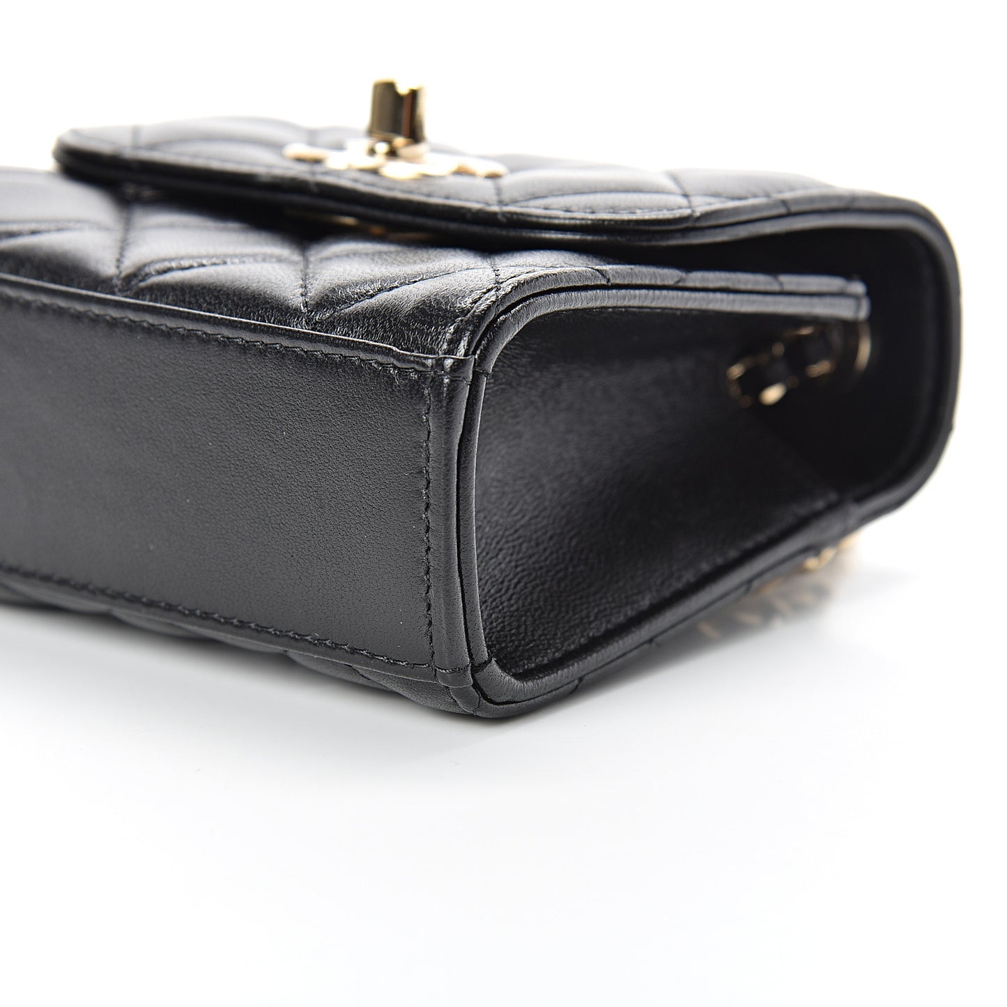Lambskin Quilted Mini Trendy CC Chain Wallet Black