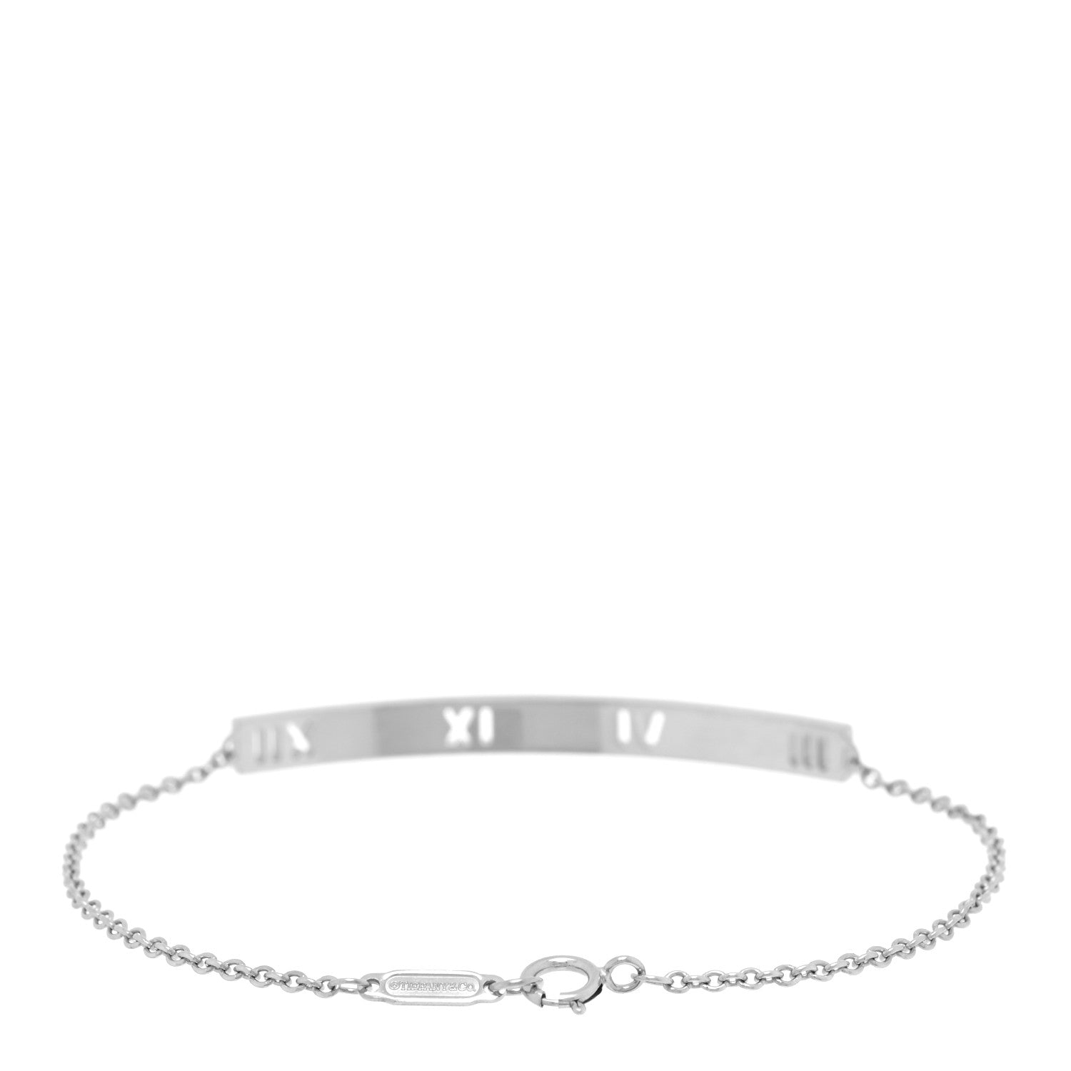 Tiffany 18K White Gold Diamond Atlas Bar Pierced Bracelet 3 of 4