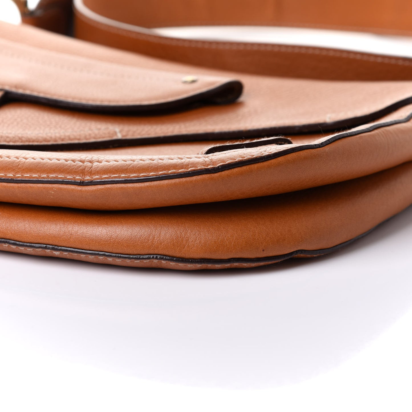 Calfskin Baudrier Double Saddle Bag Brown