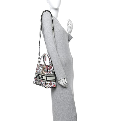 Christian Dior Canvas Embroidered Medium Lady D-Lite Multicolor 2 of 10