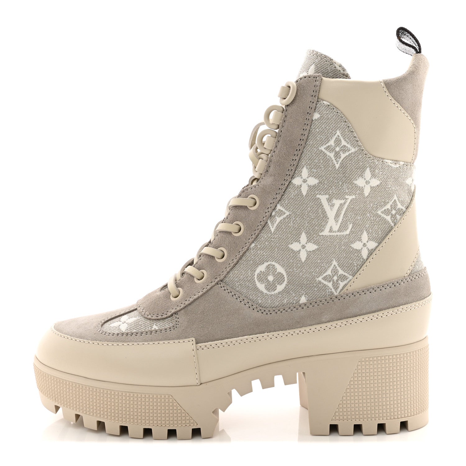 Louis Vuitton Suede Calfskin Laureate Platform Desert Boots 38 Taupe 1 of 10
