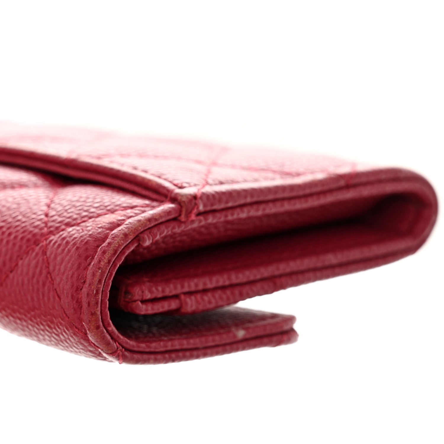 Chanel Caviar Quilted Flap Card Holder Wallet Dark Pink 16 of 19