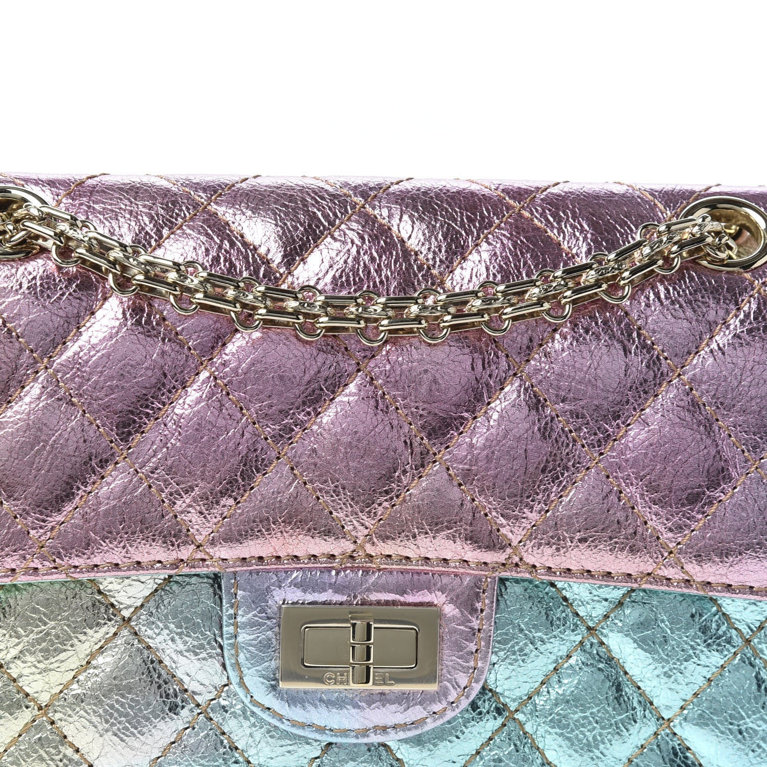 Chanel Metallic Goatskin Quilted Mini 2.55 Reissue Flap Multicolor 9 of 10