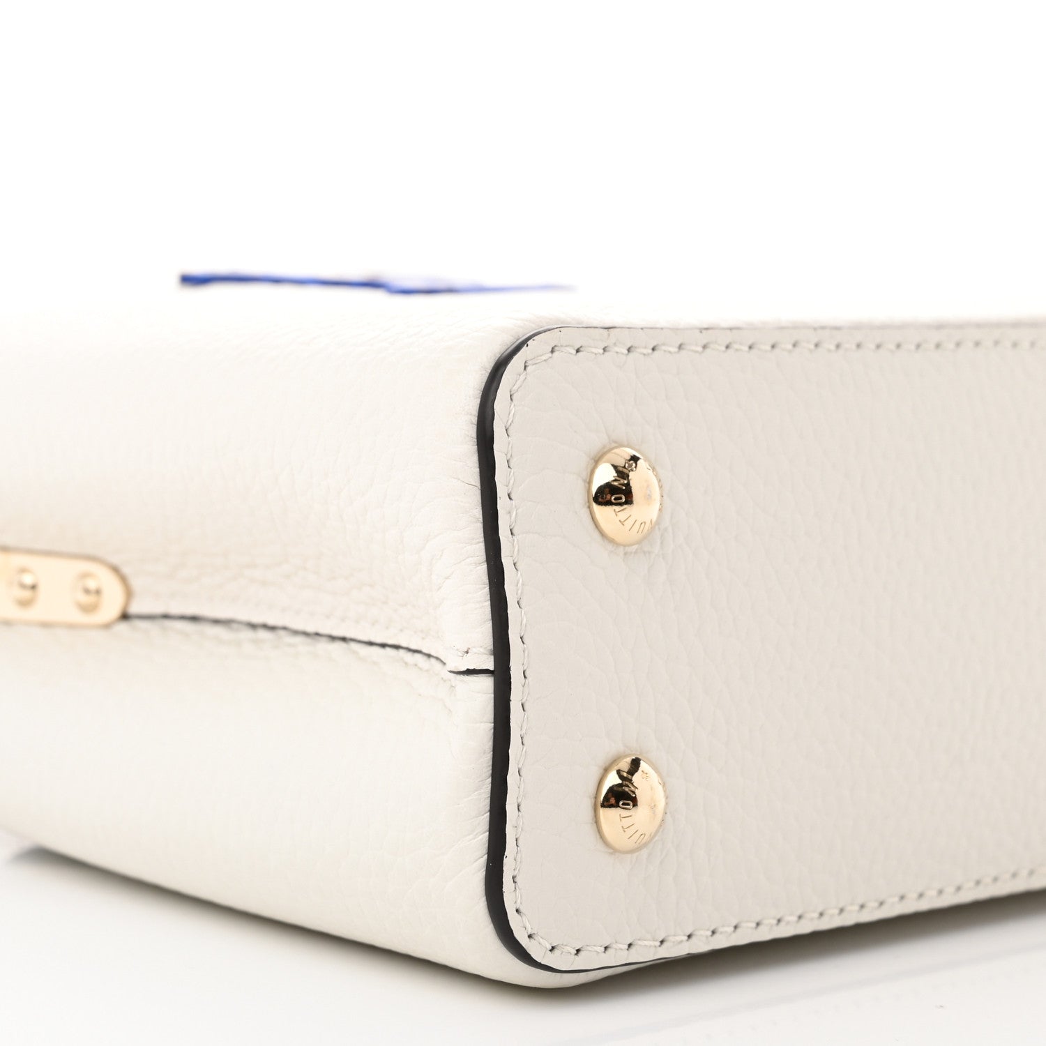 Louis Vuitton Taurillon Crocodile Capucines Mini White Bleu Santorin 8 of 10