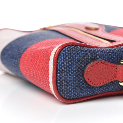 Gucci Canvas Sylvie Stripe Mini Ophidia Camera Bag Mystic White Hibiscus Red Maritime 10 of 10