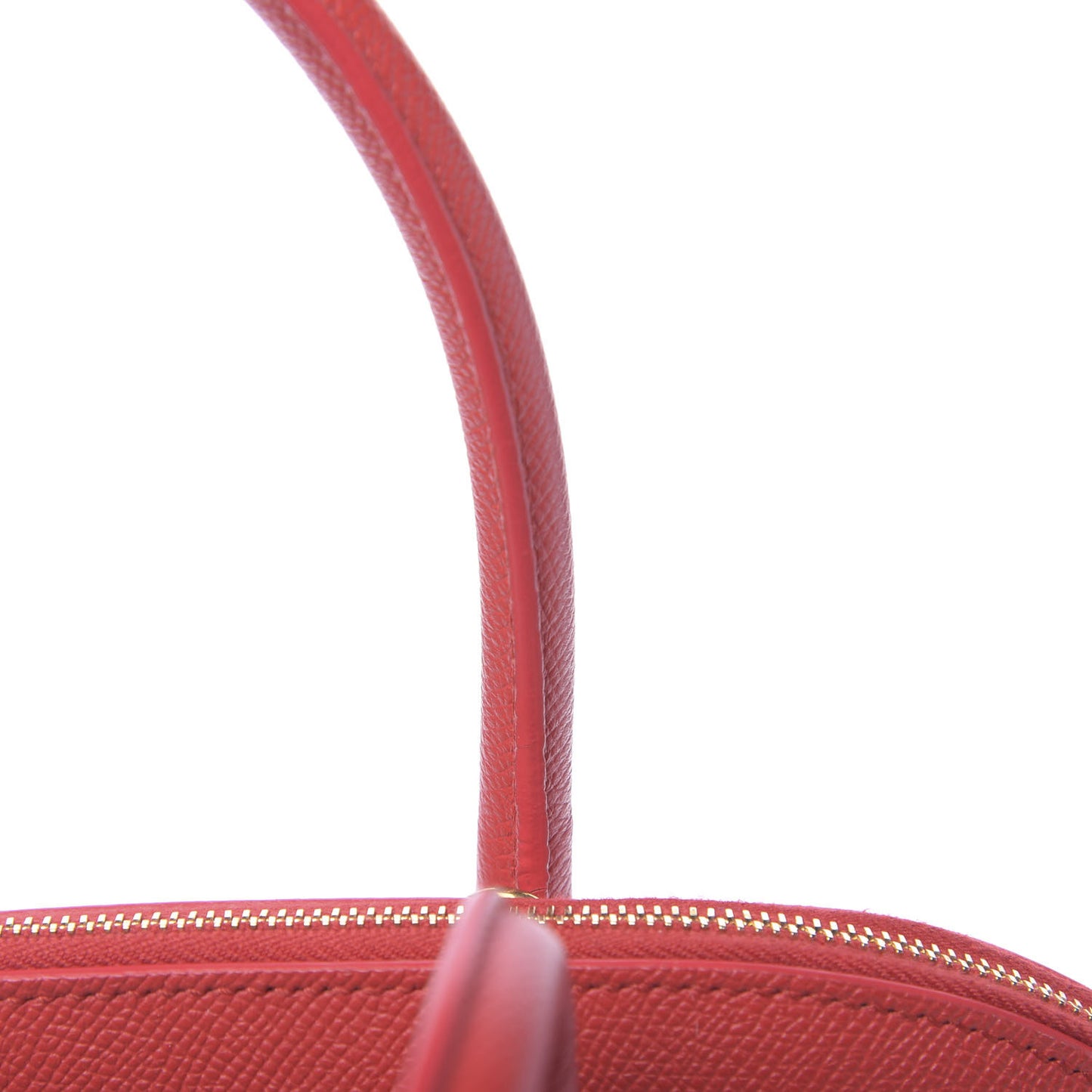 Signature Grained Calfskin Logo M Ville Top Handle Bag Rouge Coquelicot Black
