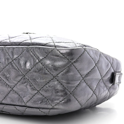 Chanel Metallic Aged Calfskin Quilted Medium Reissue Camera Case Dark Silver 10 of 10
