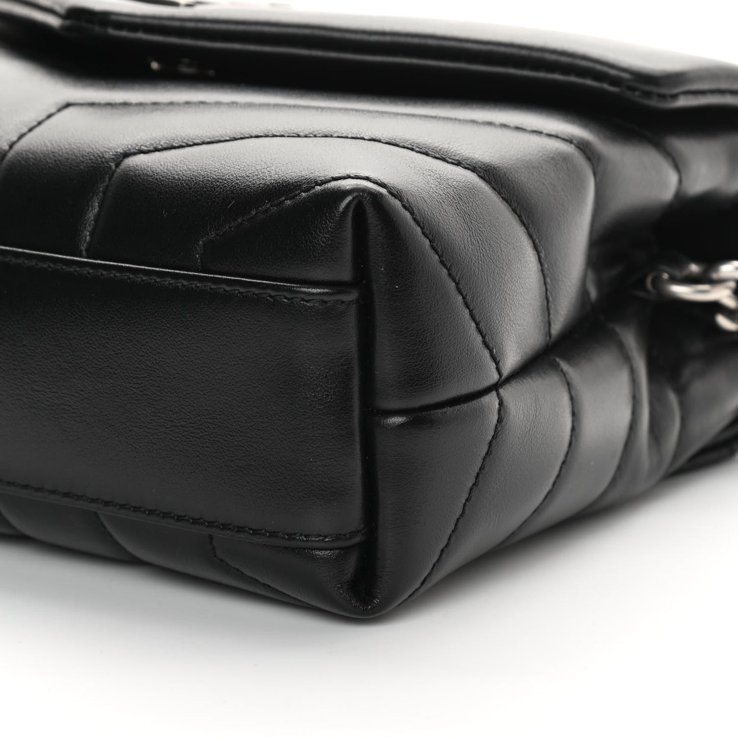 Calfskin Y Quilted Monogram Toy Loulou Crossbody Bag Black
