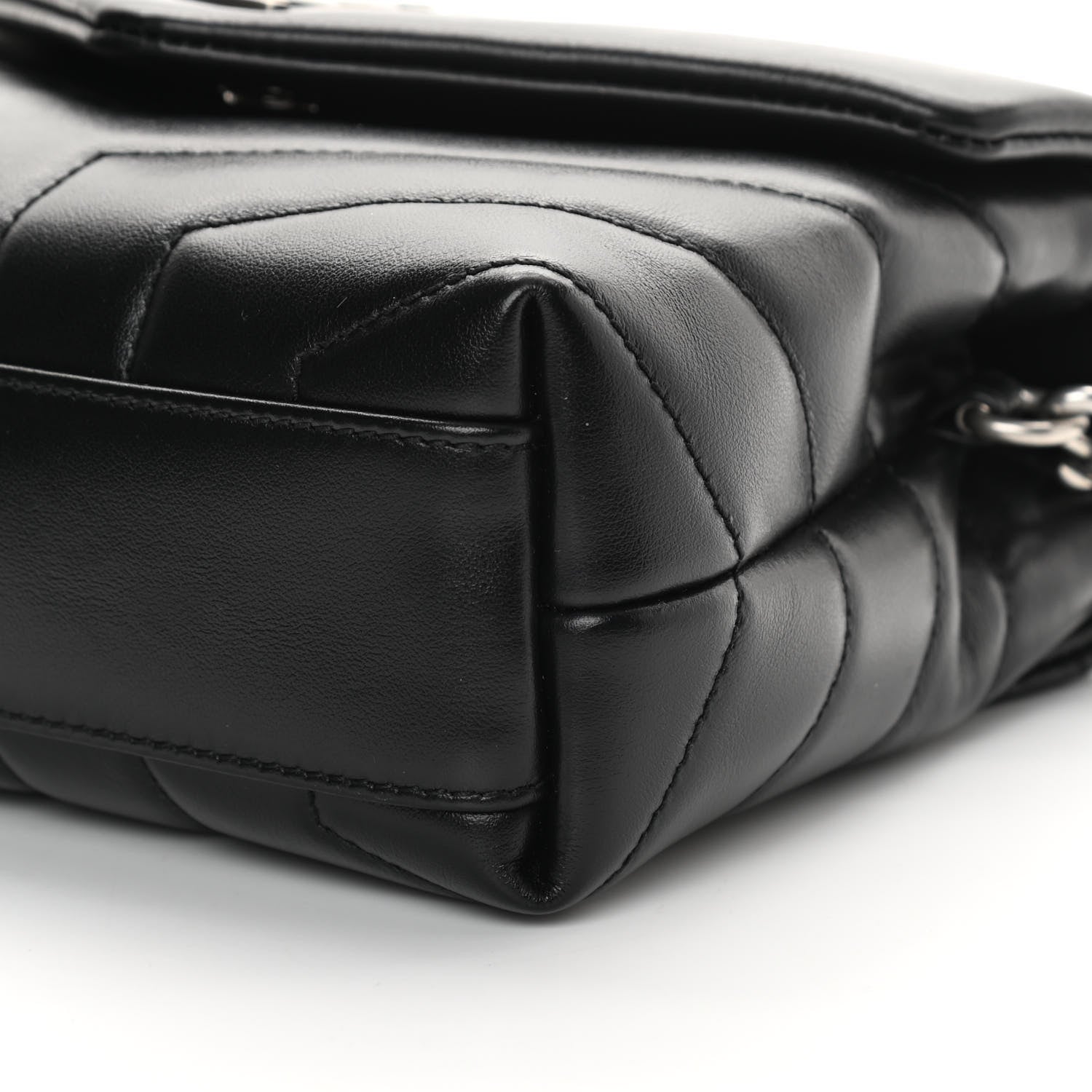 Saint Laurent Calfskin Y Quilted Monogram Toy Loulou Crossbody Bag Black 10 of 13