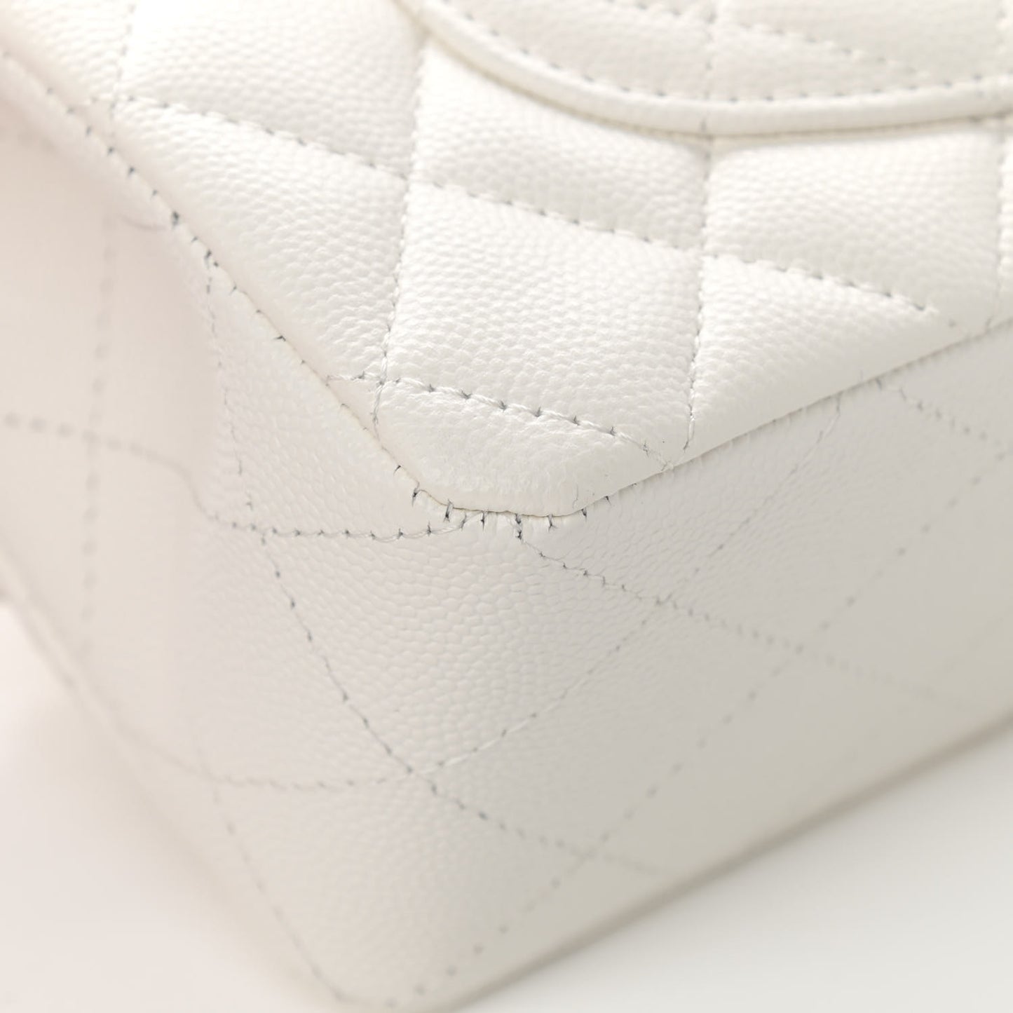 Caviar Quilted Small Double Flap White