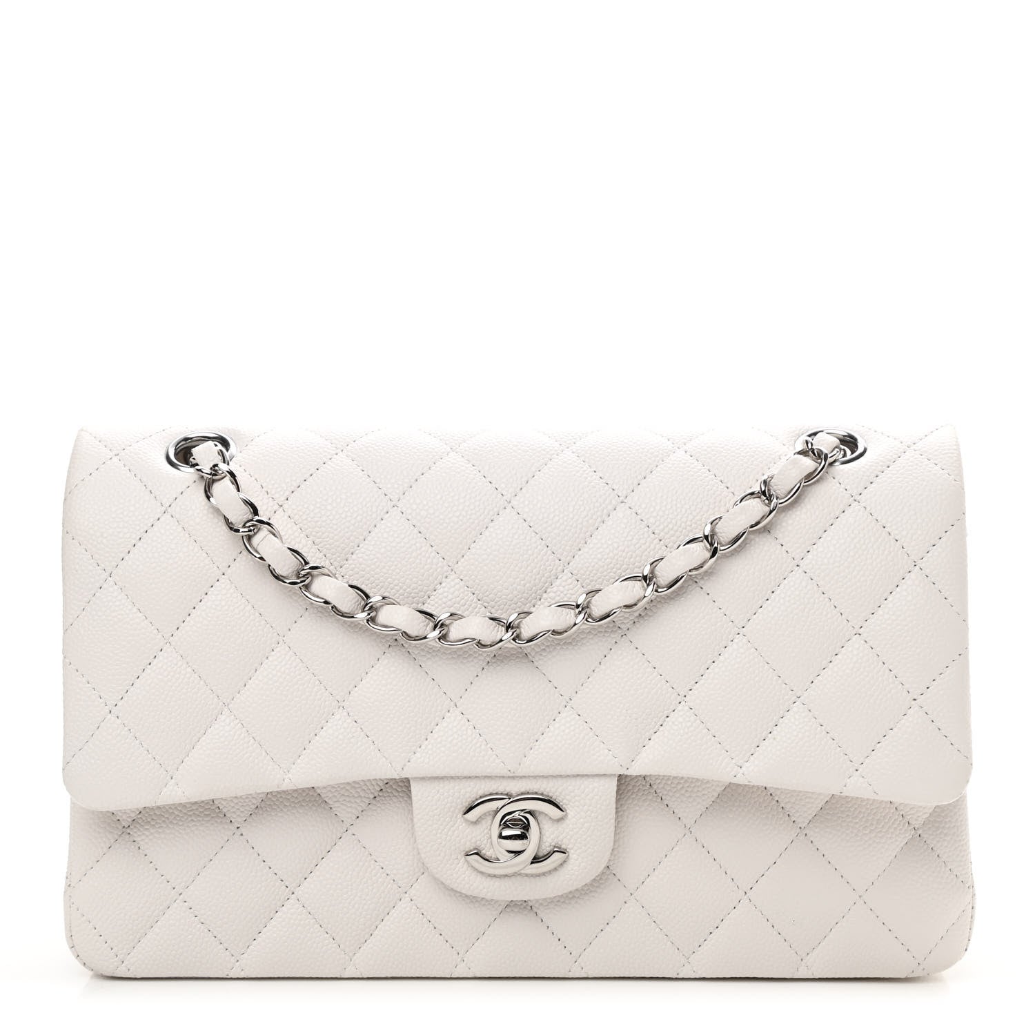 Chanel Caviar Quilted Medium Double Flap White 1 of 9