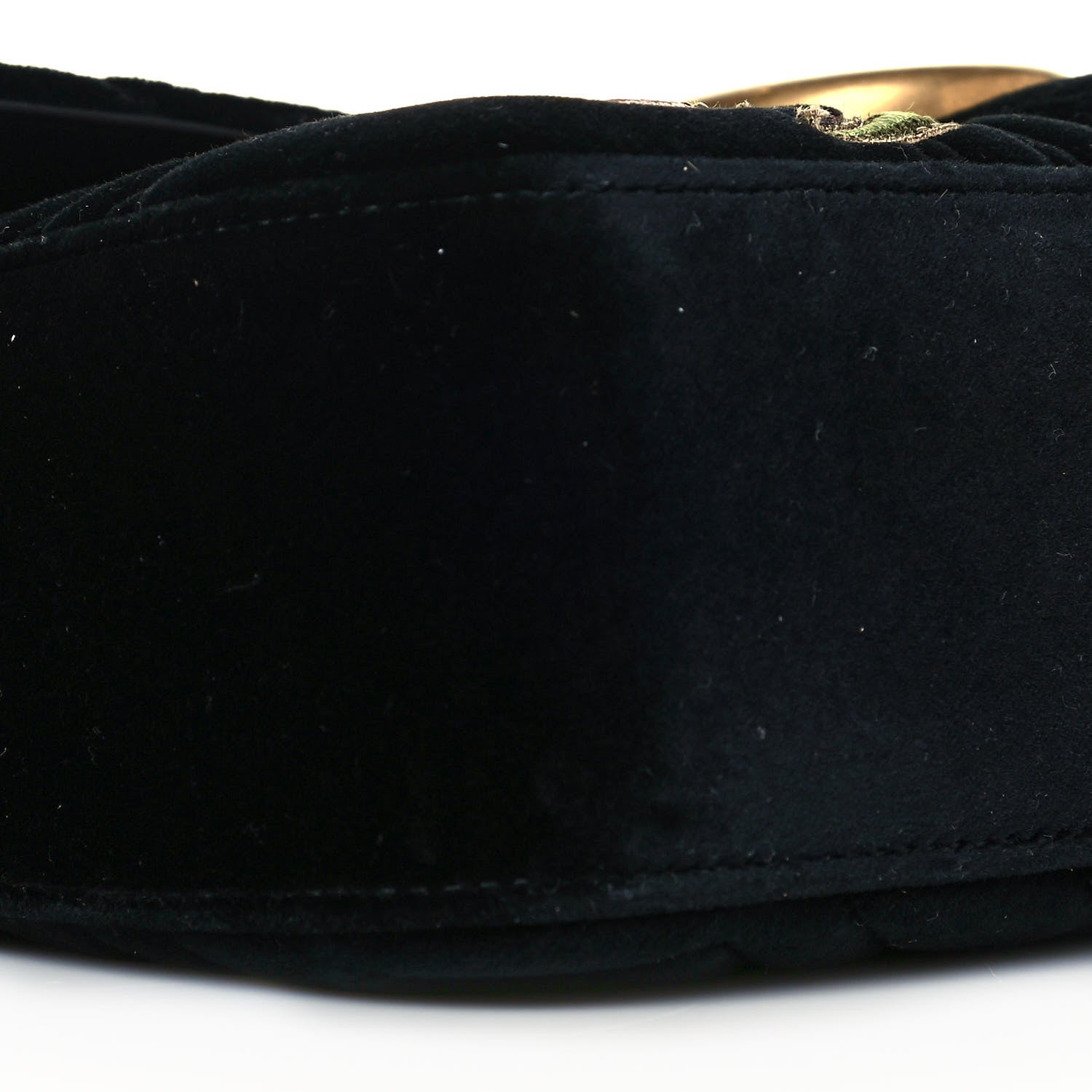 Gucci Velvet Matelasse Loved Embroidered Medium GG Marmont Shoulder Bag Black 9 of 11