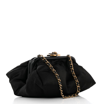 Chanel Satin Bee Kisslock Evening Bag Black 3 of 10