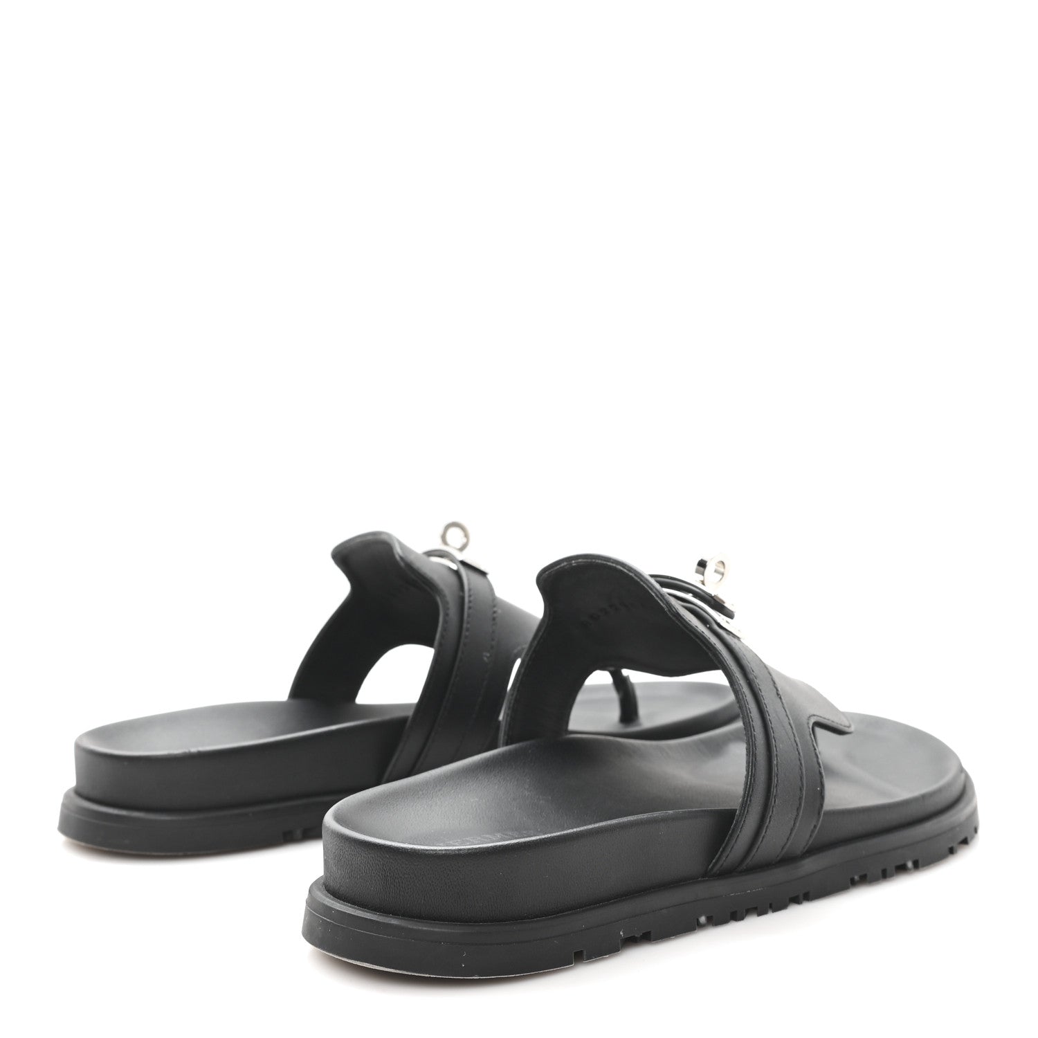 Hermes Calfskin Womens Empire Sandals 36 Black 5 of 9