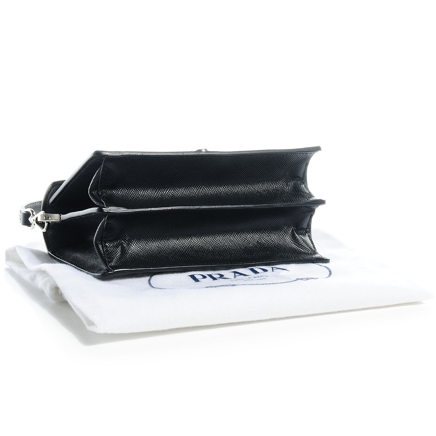 Prada Saffiano Mini Sound Crossbody Bag Black 4 of 8