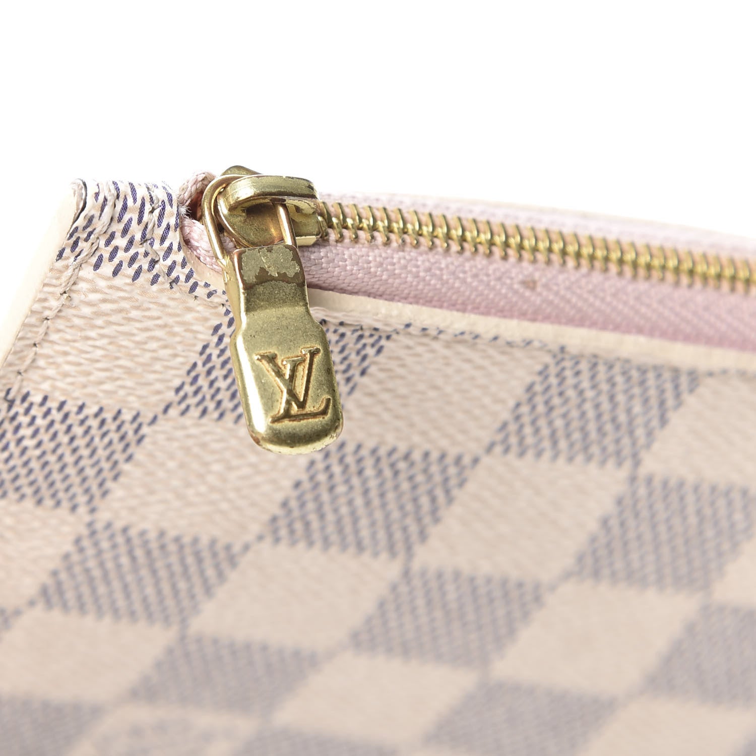 Louis Vuitton Damier Azur Neverfull MM GM Pochette Rose Ballerine 7 of 9
