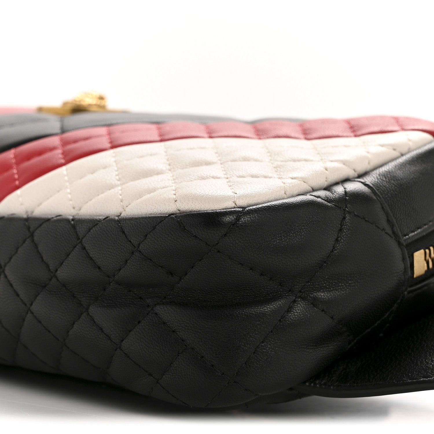Versace Nappa Barocco Quilted Vanitas Medea Belt Bag Black Red White 10 of 14