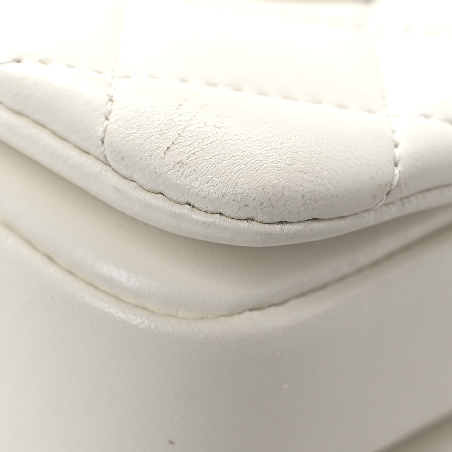 Lambskin Quilted Mini Trendy CC Dual Handle Flap Bag White