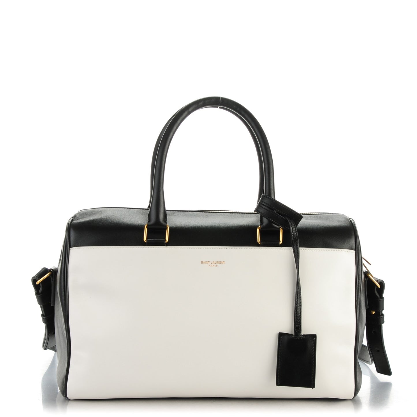 Smooth Calfskin Bi-Color Duffle 6 Black White
