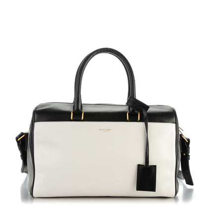 Saint Laurent Smooth Calfskin Bi-Color Duffle 6 Black White 1 of 9
