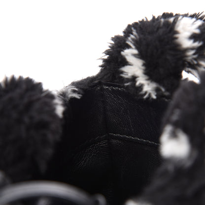 Balenciaga Faux Fur Diagonal Logo Everyday Phone Holder Tote Black White 11 of 11
