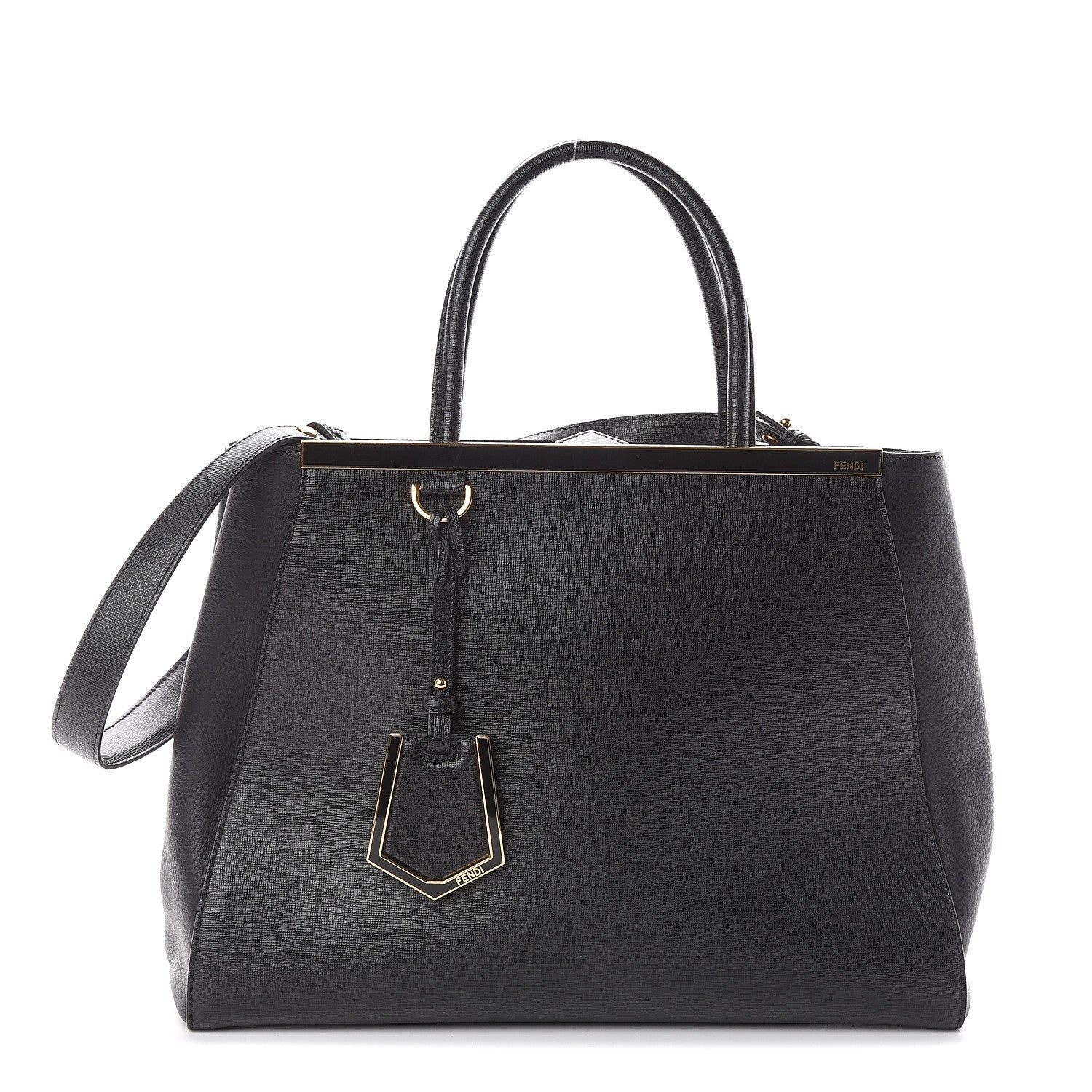 Fendi Vitello Elite Regular 2Jours Tote Black 1 of 8