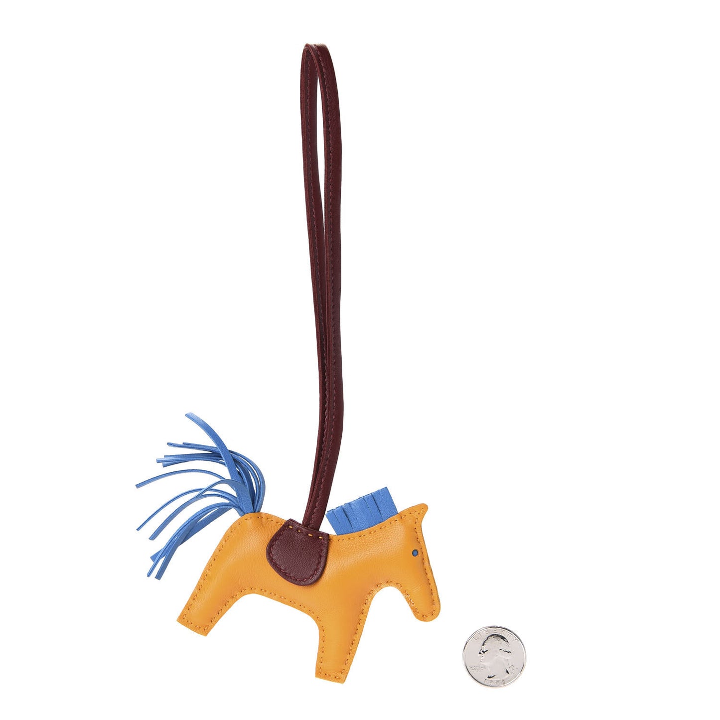 Milo Lambskin Grigri Rodeo Horse Bag Charm PM Jaune D'Or Bleu Zanzibar Rouge H