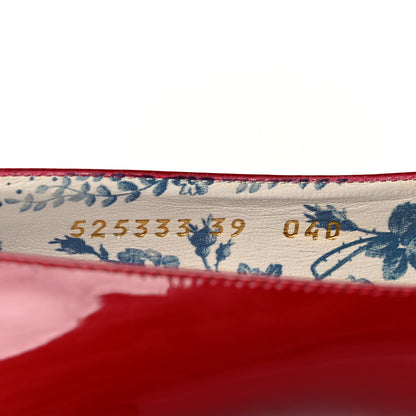 Gucci Vernice GG Victoire 55mm Loafer Pumps 36 Hibiscus Red 8 of 9