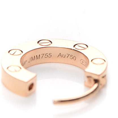 Cartier 18K Pink Gold Single LOVE Hoop Earring 5 of 8