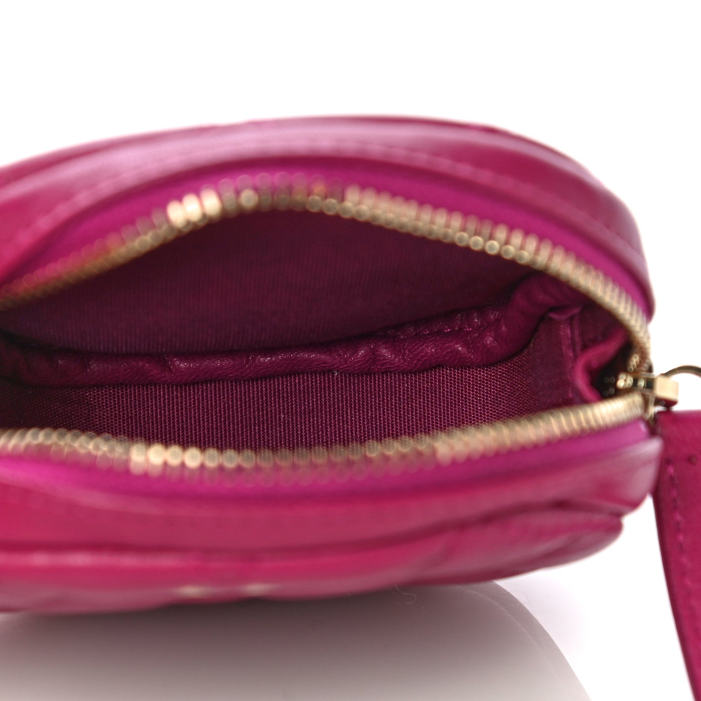 Lambskin Quilted Zip Around Classic Coin Purse Pink